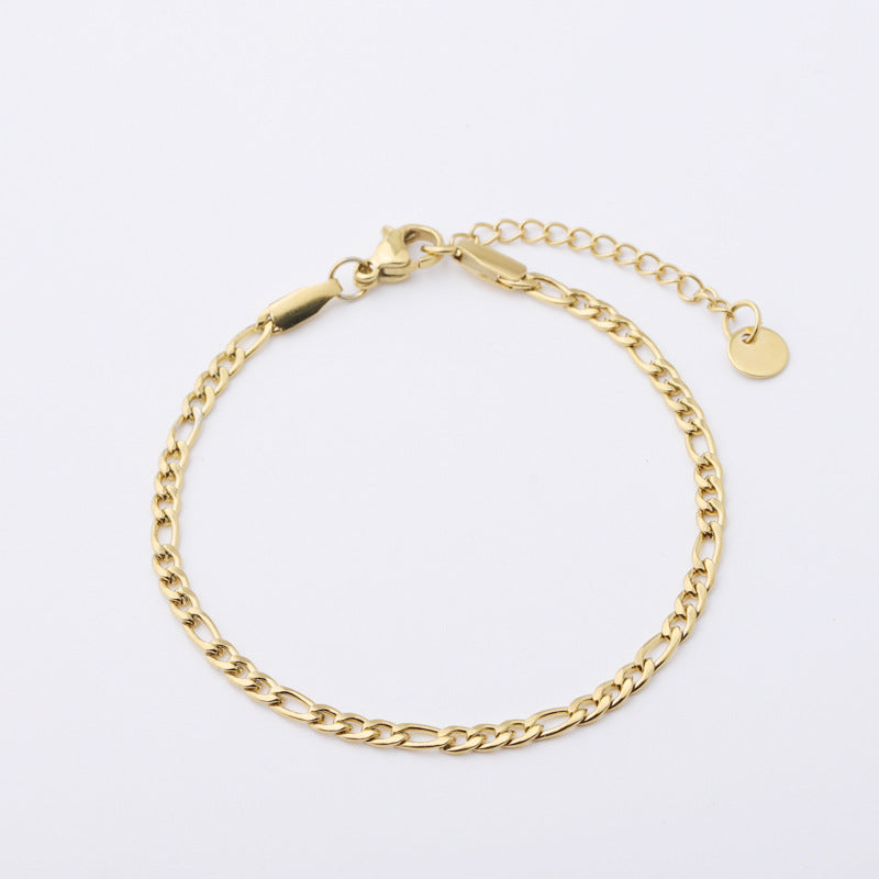 Stainless Steel Gold-plated Cuban Minimalist Stainless Steel Bracelet