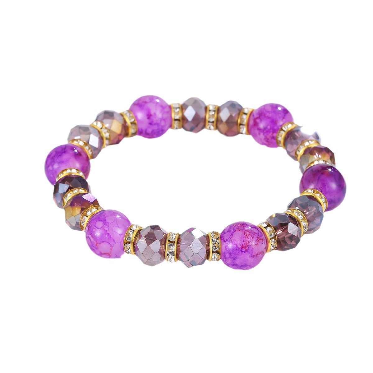 Colorful Glass Bead Crystal Beaded Bracelet