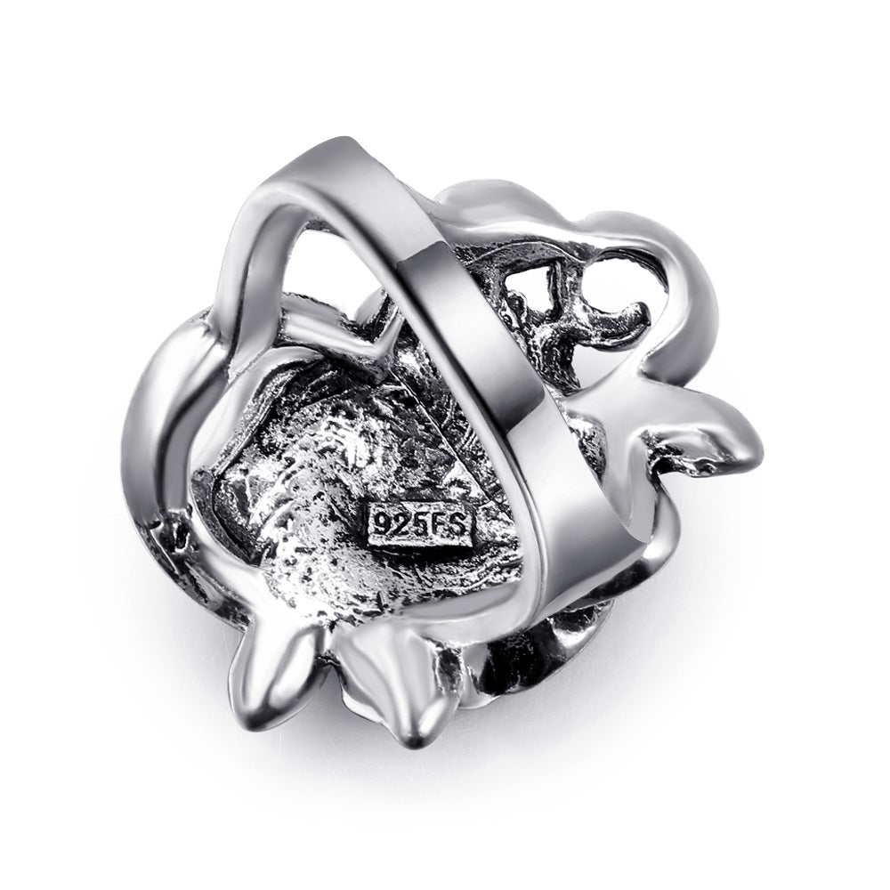 New Alloy Rose Ring Inlaid With Diamonds